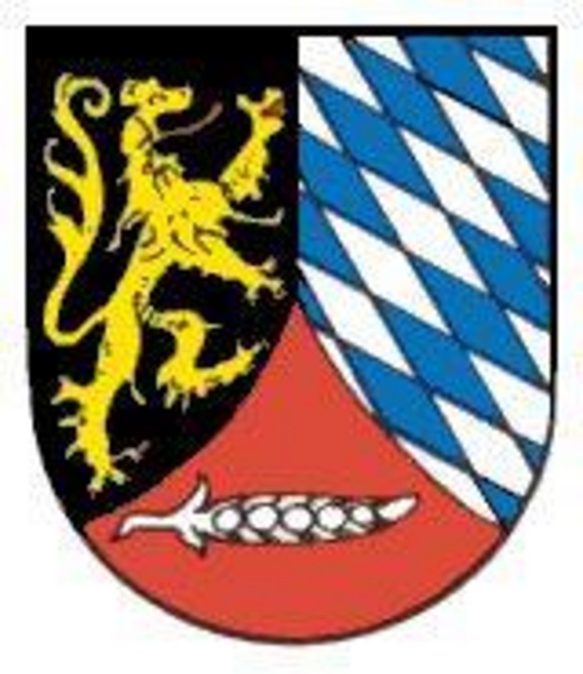 Wappen_Unterschefflenz Unterschefflenzer Wappen mit pfälzischen Löwen, blau-weißen Rauten und weißer Erbsenschote auf rotem Hintergrund
